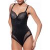Selene, Body Donna Contenitivo, con Ferretto e Coppe Modellanti, Parte Bassa Senza Cuciture, Collezione Violeta, Colore Nero, Coppa 3 C