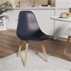 DEGHI Sedia da interni blu con gambe in legno - Alborg