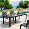DEGHI Tavolo da pranzo allungabile 200/260/320x100 cm in alluminio antracite - Carioca
