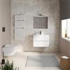 DEGHI Mobile bagno sospeso 70 cm bianco opaco con cassetti e lavabo con specchio - Cuki