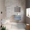 DEGHI Mobile bagno sospeso 70 cm carta da zucchero con cassetti e lavabo con specchio - Cuki