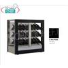 TECA per VINI con TELAIO A CORNICE in LEGNO colore NERO OPACO, 3 LATI VETRO, cap.42 bottiglie INCLINATE, Freddo STATICO o VENTILATO, temp.+4 +16C,per VINI BIANCHI o ROSSI, porte sui 1 fronte,V.230 1,Kw.0,12,Peso 66 Kg, dim.mm.874x568x910h