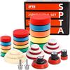 SPTA Spugne di Cera per Lucidatura Auto , SPTA 29 Pezzi 25mm/50mm/80mm , Set con Adattatore M14, per Eccentrico Lucidatrice, Grinder