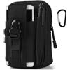Nisone Pratico Versatile Borsello da Cintura Marsupio Tattico Sportivi Portafoglio Cellulare Comodo Borsellino Portamonete, Nero