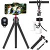 Digicharge Treppiede flessibile per smartphone, iPhone, GoPro, Action Cam, DSLR con telecomando wireless, rotazione a 360°, supporto Gorilla Tri Pod da 12 pollici