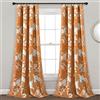 Lush Decor Tende da giardino botaniche con stampa floreale e uccellini, filtranti la luce, set per soggiorno, sala da pranzo, camera da letto (coppia), arancioni, 132 cm di larghezza x 240 cm di