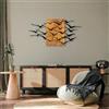 Wallity Elegante accessorio decorativo da parete in legno, 70 x 140 cm, 50% vero legno (3 cm) e metallo (1,5 mm), finitura unica noce e nera, perfetto per decorazioni moderne