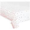 hapray Tovaglie in plastica per tavoli rettangolari, confezione da 4 pezzi, colore oro rosa a pois, usa e getta, per feste, feste, Natale, anniversario, 137,2 x 274,3 cm