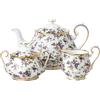 Royal Albert 100 Anni Years 40017572 1940-Teiera Inglese in Chintz, Zucchero, Crema, Set da 3 Pezzi, Colore: Bianco, Porcellana, 3 Count (Pack of 1), 3 unità