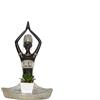 Romimex Figura decorativa marrone resina africana piatto 20 x 29 x 12 cm