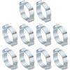 PATIKIL 10pz 23-27mm Set Fascette Stringitubo Doppio Orecchio, Fascette Metalliche Morsetti Tubi Acciaio Zincato per Collegamenti Raccordi Tubi Gas Auto, Tono Argento
