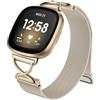 Charlam Metallo Band Compatibile con Cinturino Fitbit Versa 3, Cinturini Fitbit Versa 4 per Donne, Fascia Magnetica Regolabile Acciaio Inossidabile per Cinturino Fitbit Sense, Sense 2, Oro Champagne