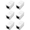 Hugwait 6 Pezzi Accoppiatore RJ45 10Gbps Connettore di Rete Cat7 / Cat6 / Cat5e / Cat5, Connettore Ethernet Femmina a Femmina, Connettori RJ45 in Linea Schermato per Prolunga Giunto Cavo LAN e Ethernet Bianco