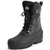 Polar Uomo Tall Maglia Copertura Nylon Anatra Impermeabile Suola Di Gomma Inverno Neve Stivales - Nero Pelle - UK8/EU42 - YC0678