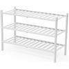 BAM BOO BOX - Scarpiera in Bambù da Ingresso - 3 Livelli - 68 x 28 x 46 cm - Porta Scarpe Salvaspazio - Panca Scarpiera da Esterno - Bianco