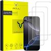 iSOUL Pellicola protettiva per iPhone 16 Pro Max da 6,9 pollici, in vetro temperato, copertura completa, compatibile con custodie, trasparente, confezione da 3