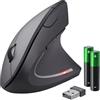 Trust Verto Mouse Verticale Wireless, Ergonomico senza Filo, 800/1200/1600 DPI, Microricevitore USB, 2.4GHz, 6 Pulsanti per PC, Computer, Portatile, Mac - Nero