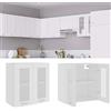 FUDUGEHMIOFWFJJ armadio lavanderia,armadietto cucina,armadio a muro,Mobile Pensile con Vetro Bianco 60x31x60 cm Legno MultistratoPer l'uso in cucina