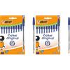 BIC Crystal Original - Penna a sfera con punta media (1,00 mm), colore: blu, confezione da 20