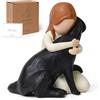 Lnrkai Figurine di cane nero, regali commemorativi per la perdita di un cane, figurine di condoglianze per gli amanti degli animali domestici, resina scolpita a mano, labrador nero, decorazione