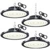 HAPYLUMI Faro Industriale LED 100W 10000LM 6500K Bianco Freddo, 4 Pezzi | UFO LED, Lampadario Officina, Fari LED per Capannoni IP65 Impermeabile per Garage Magazzini Palestre Fabbrica Stadio