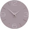 CalleaDesign - Orologio da Parete Smile, Artigianale Made in Italy, 30 cm, Elegante e Silenzioso, Alta Qualità, Idea Regalo Perfetta [grigio prugna e rosa conchiglia]