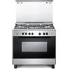 De'Longhi FMX96SG - Cucina a gas con forno elettrico, 90x60 cm, Classe energetica A