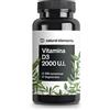 natural elements Vitamina D3 2000 U.I. - 365 compresse - per le ossa e il sistema immunitario - Integratore Vitamina D - ad alto dosaggio, senza additivi inutili - prodotto e testato in laboratorio in Germania