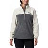Columbia Benton Springs 1/2 Snap Pullover, Felpa In Pile Donna, City Grey Heather/Chalk, Taglia XS