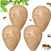XLZJYIJ 4 Pezzi Falso Nido di Vespe, Finto Nido Calabroni Resistente Alle Intemperie, Nido di Vespe Esca Appesi, Carta Calabroni Nido Finto Falso per la Casa e Il Giardino All'aperto