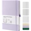 HOMEMARS Taccuino, Quadretti, Taccuino a5,Notebook, Quaderno A5, Quaderno a5 Quadretti， Viola chiaro, 200 Pagine, 100 g/m², Diario Personale,taccuino classico