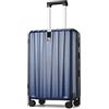 Hanke, Trolley per bagaglio a mano e da stiva con ruote e chiusura TSA, leggeri, in policarbonato rigido, da 35,56 cm, 40,64 cm, 50,8 cm, 61 cm e 73,66 cm, Blu scuro, Carry-On 20-Inch