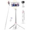 SelfieShow 135 CM Bastone Selfie Treppiede con 2 Luce Di Riempimento, 4 in 1 Estensibile Treppiede per Telefono con Telecomando Selfie Stick Portatile con Rotazione a 360° per con iphone 16/15/14/13/Android