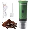 LASIEYO Macchina da caffè portatile a batteria, 12 V, macchina da caffè elettrica per auto portatile, compatibile con capsule NS e caffè macinato per campeggio, auto, viaggio, verde (Verde)