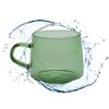 lvifloae Tazza da caffè in vetro da 350 ml Tazza da caffè in cristallo con manico ad alta temperatura con manico per casa, ufficio e bar Ambra (Verde)