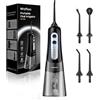 WAFLOO Water Flosser Elettrico Senza Fili con 4 Modalità e 4 Ugelli, Idropulsore Orale IPX7 Impermeabile, Serbatoio da 300ml, per Uso Domestico e da Viaggio - Nero