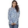 GURU SHOP Camicia a maniche lunghe stampata a mano, unisex, in cotone, Azzurro, 46