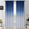 Yakamok Tende oscuranti per camera da letto, con tasca per aste, per soggiorno, colore blu e bianco grigiastro, sfumato, termico, isolate, per camera da letto, 2 pannelli, 132 x 213 cm