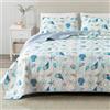 Great Bay Home Set di biancheria da letto matrimoniale Coastal Quilt Summer Coastal con Sham, 2 pezzi, reversibile, per tutte le stagioni, copriletto trapuntato leggero, collezione Bali, corallo