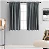 DONREN Tende a 2 pannelli per soggiorno, grigio, oscuranti, termoisolanti, per cucina, 106 x 114 cm