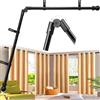 Wefaith Asta per tenda angolare per finestra, 2,5 cm, resistente, a forma di L, regolabile da 91,4 a 345,4 cm, con connettore a 180°, asta angolare fai da te per finestre a golfo, finestre angolari e docce