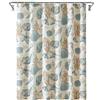 YOSTEV Tenda da doccia in tessuto con stelle marine e conchiglie color avorio con ganci, stampa 3D unica, accessori decorativi per il bagno, impermeabile, occhielli in metallo rinforzato, 180 x 180 cm