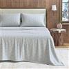 Great Bay Home Set di lenzuola in flanella per letto matrimoniale, 100% cotone turco, doppio spazzolato, con stampa, ultra morbide, comode, 4 pezzi (fiocco di neve, blu mosaico)