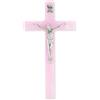 Catholic Gifts Crocifisso religioso della croce della parete del Corpus dell'argento perlato rosa 7 pollici