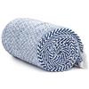 Americanflat - Coperta in cotone con frange, 50 x 60 cm Zaina a spina di pesce blu e bianco