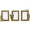 GIFTY GIFTY Safari Animals - Set di 3 mini telaio/set da 3 x 7,6 cm, per display da tavolo, perfetto per decorazioni per la casa, matrimoni, lauree o foto pietra miliare (oro)