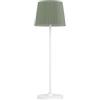 Eglo Lampada da tavolo a LED batteria Leonero, senza fili, in metallo bianco con paralume pieghevole tessuto verde, funzione touch, dimmerabile, ricarica USB, luce bianca calda neutra