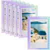 WINKINE - Cornice portafoto magnetica per frigorifero, armadietto scolastico o qualsiasi superficie magnetica, per conservare e proteggere le foto da 2.1x3.4 Iridescente (confezione da 6)