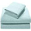 Comfort Spaces Cotton Flannel Breathable Warm Deep Pocket Sheets With Pillow Case Bedding, Twin, Solid Aqua, 3 Piece