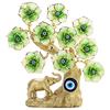 YU FENG - Albero della fortuna turco con elefante e fiori verdi